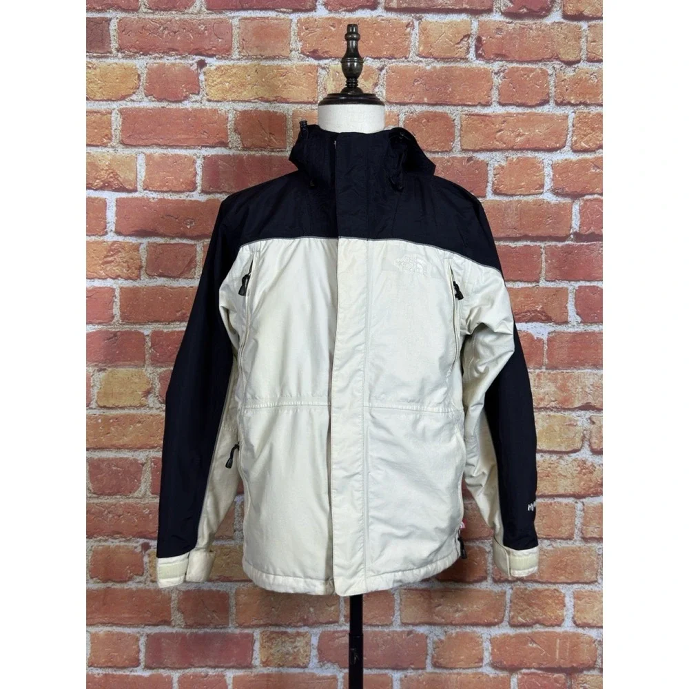 The North Face Hyvent Mountain Parka Shell Jacket Men's Size Small Cream Black‎